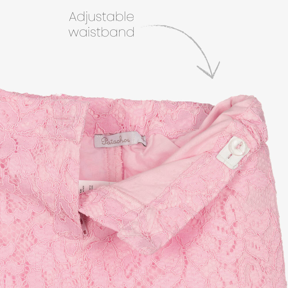 Patachou-Girls Lavender Pink Lace Trousers | Childrensalon Outlet