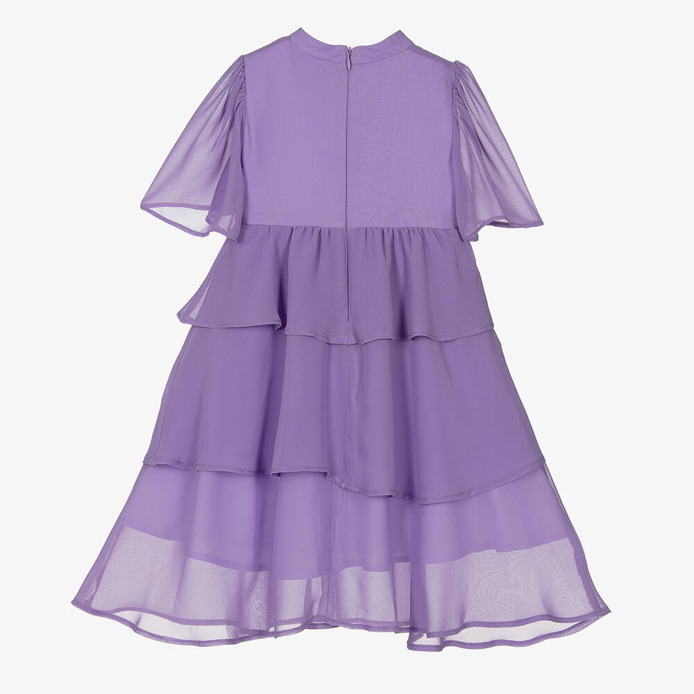 Patachou-Girls Lilac Chiffon Dress | Childrensalon Outlet