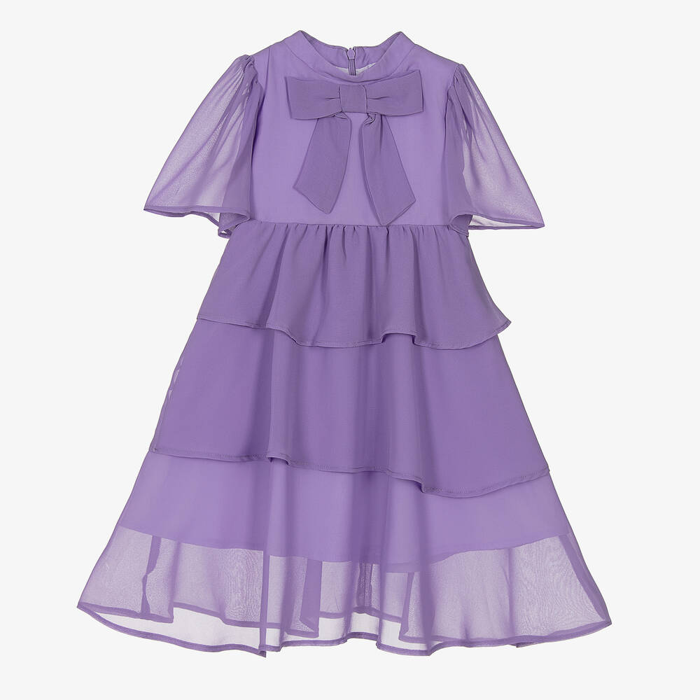 Patachou - Fliederfarbenes Chiffonkleid | Childrensalon