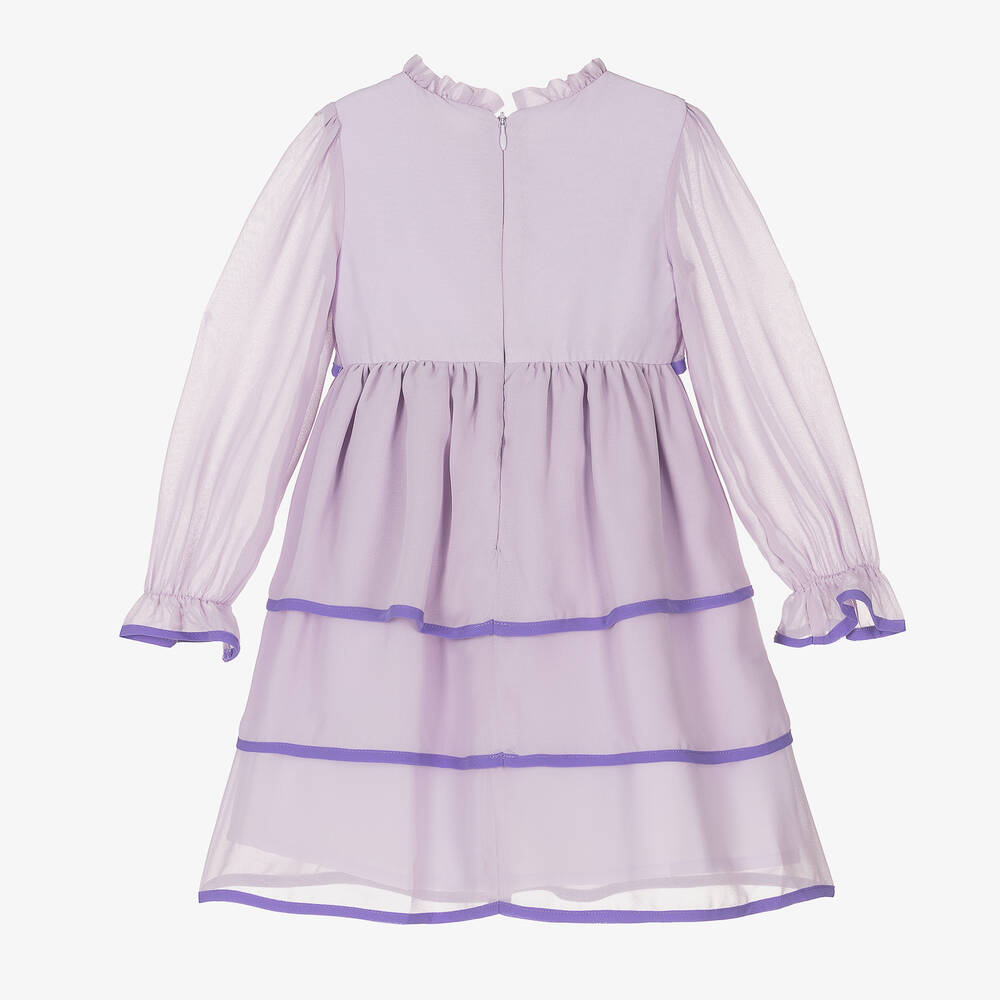 Patachou-Girls Lilac Purple Chiffon Layered Dress | Childrensalon Outlet