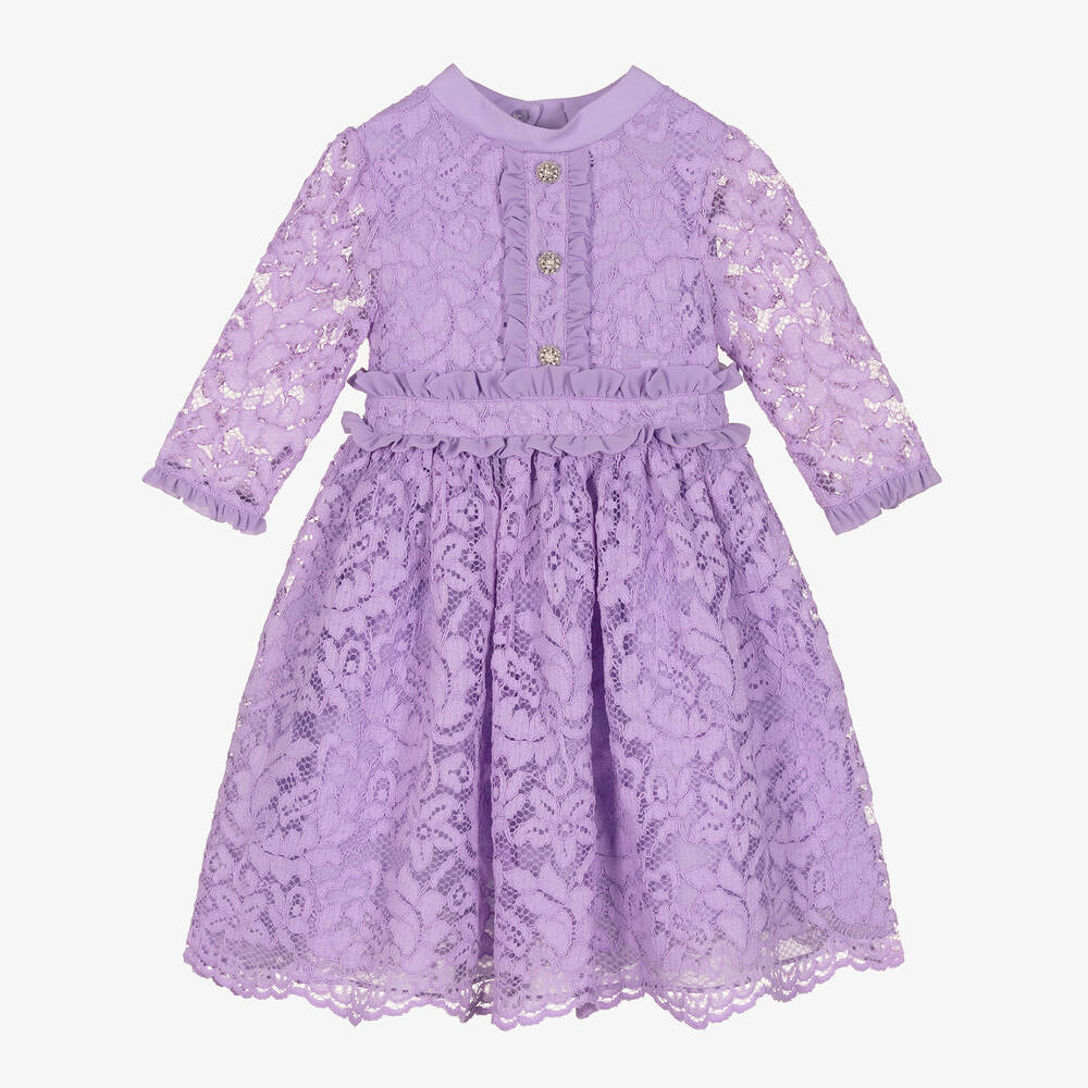 Patachou - Фиолетовое кружевное платье | Childrensalon