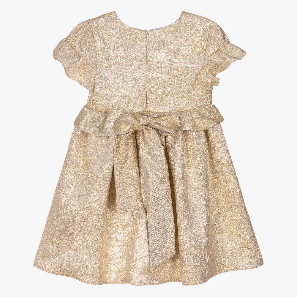 Patachou-Girls Metallic Gold Dress | Childrensalon Outlet