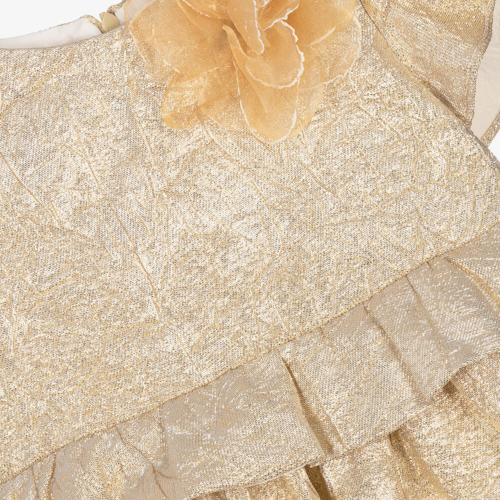Patachou-Girls Metallic Gold Dress | Childrensalon Outlet