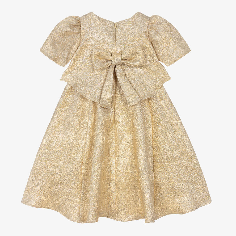 Patachou-Girls Metallic Gold Dress | Childrensalon Outlet