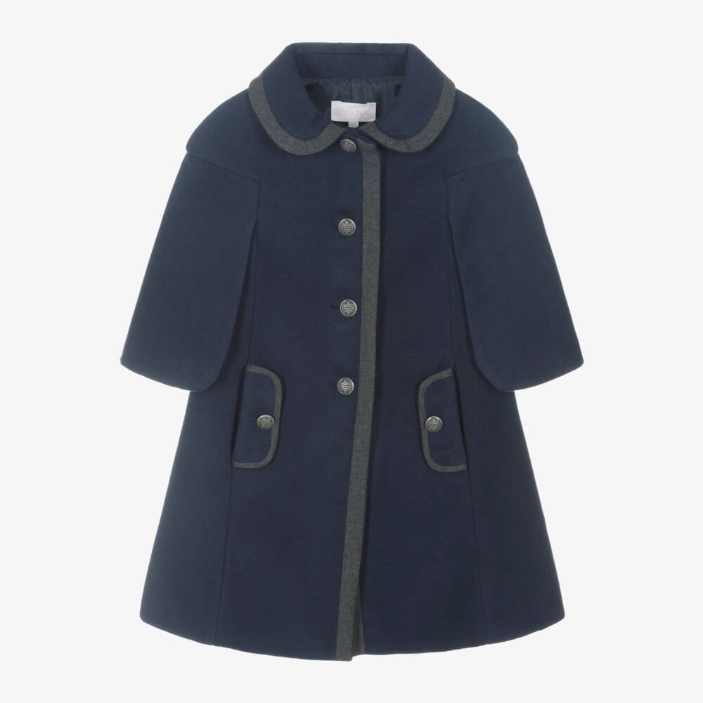 Patachou-Girls Midnight Felted Overcoat | Childrensalon Outlet