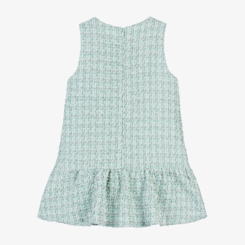 Patachou-Платье трапеция из твида мятного цвета для девочек | Childrensalon Outlet