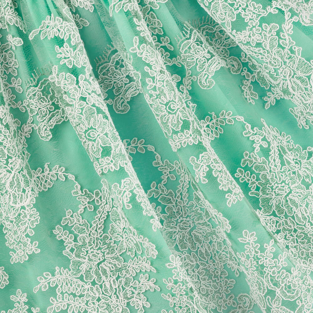 Patachou-Платье из мятного кружева с цветочным узором для девочек | Childrensalon Outlet