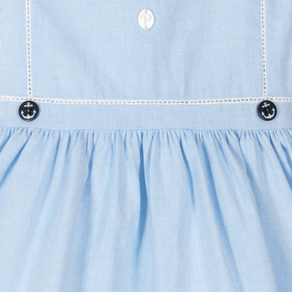 Patachou-Girls Nautical Blue Cotton Dress | Childrensalon Outlet