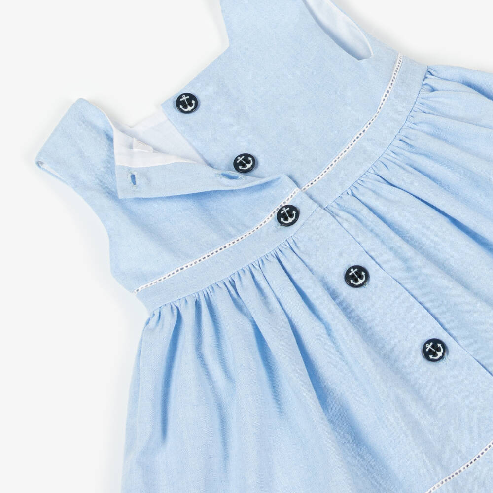 Patachou-Girls Nautical Blue Cotton Dress | Childrensalon Outlet