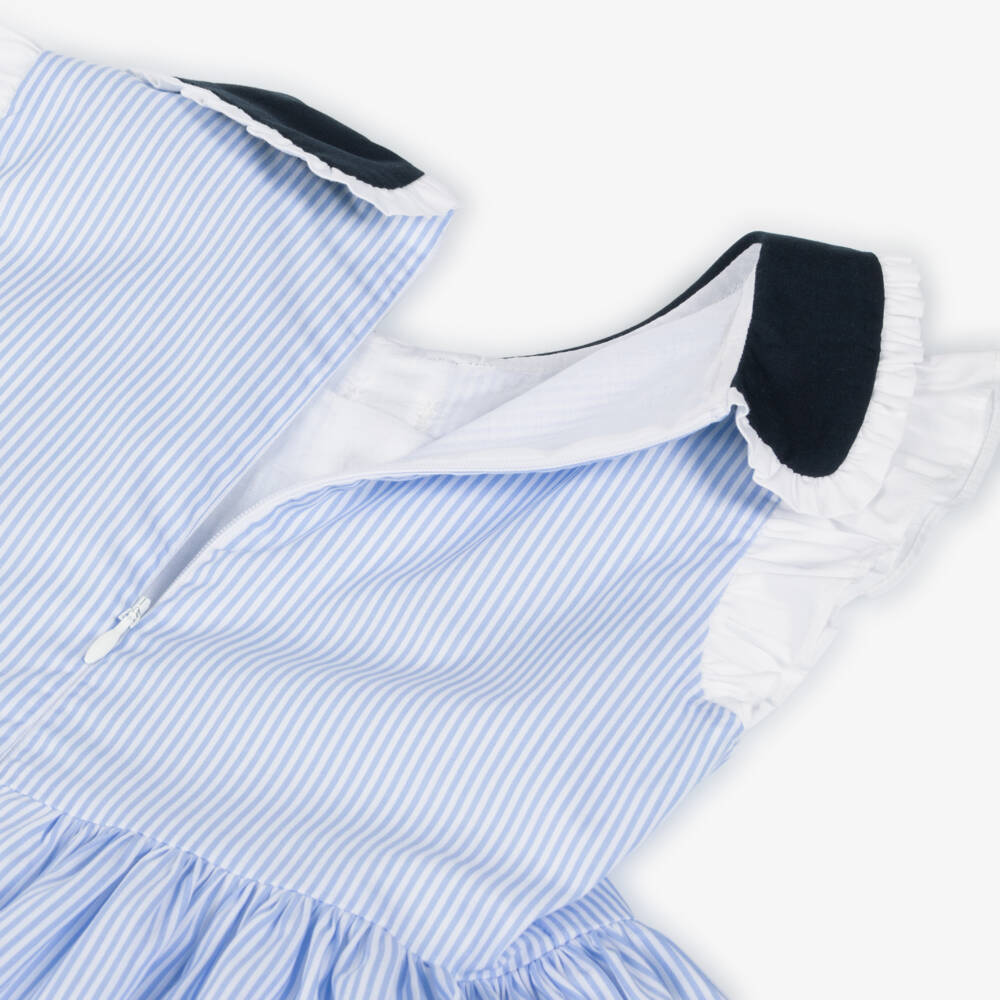 Patachou-Girls Nautical Blue Cotton Frock | Childrensalon Outlet