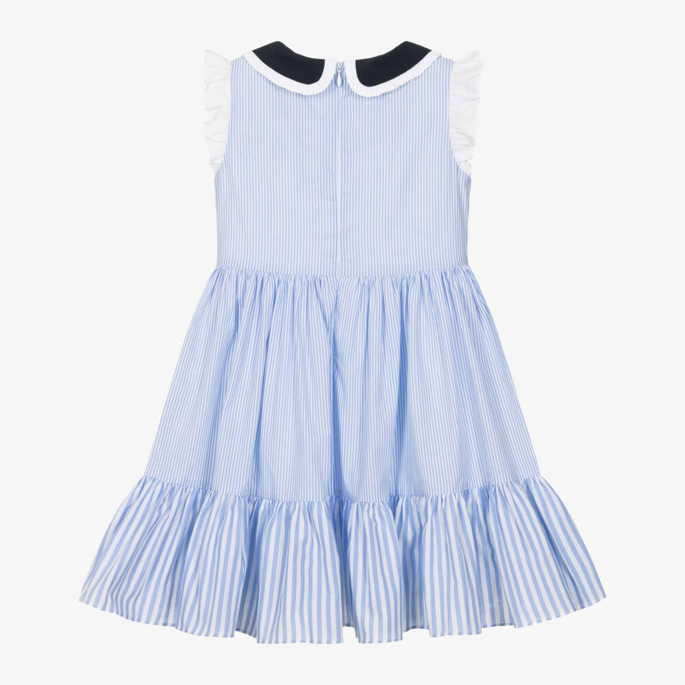 Patachou-Girls Nautical Blue Cotton Frock | Childrensalon Outlet