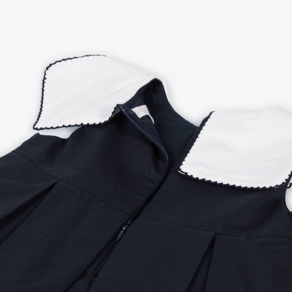 Patachou-Girls Nautical Navy Collar Dress | Childrensalon Outlet