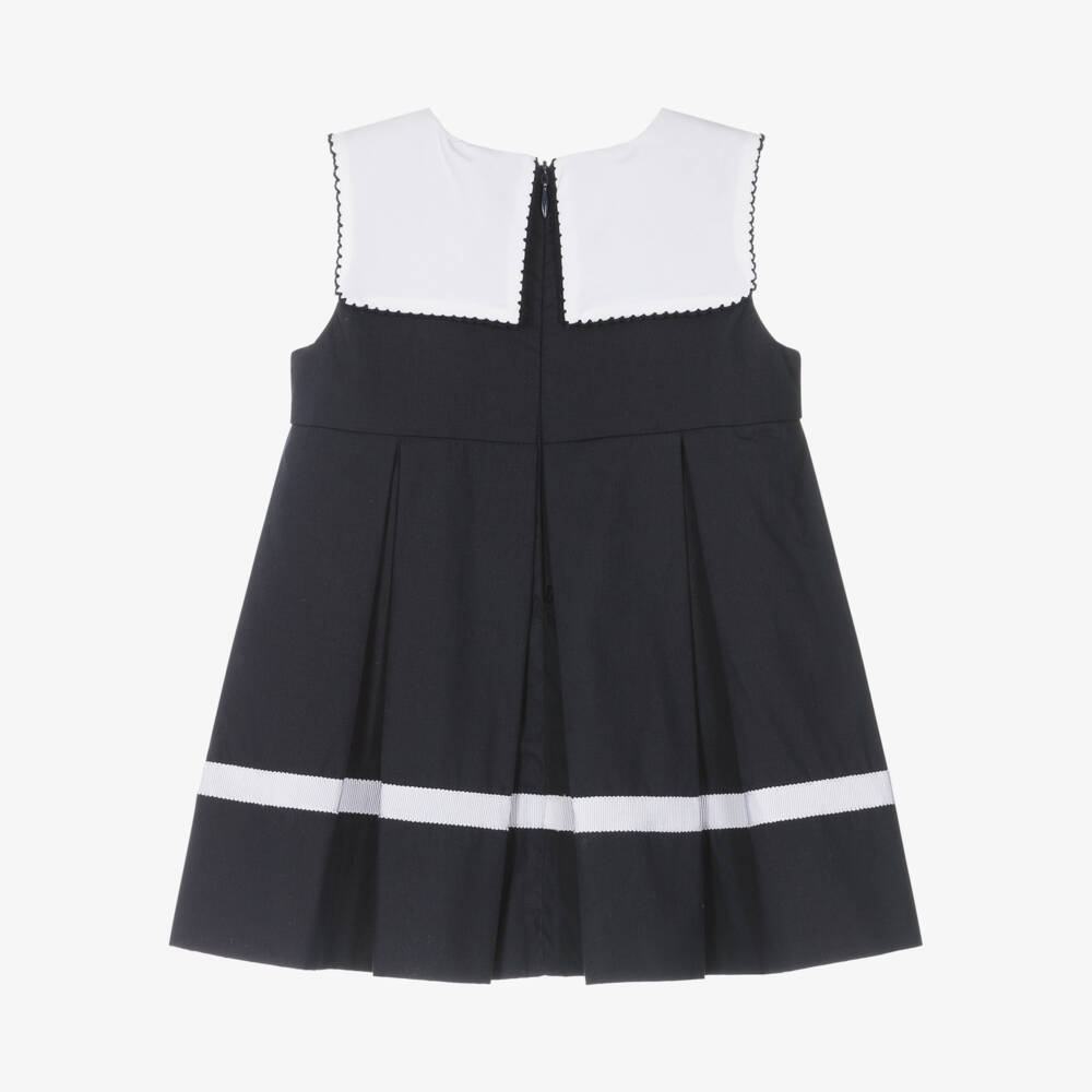Patachou-Girls Nautical Navy Collar Dress | Childrensalon Outlet
