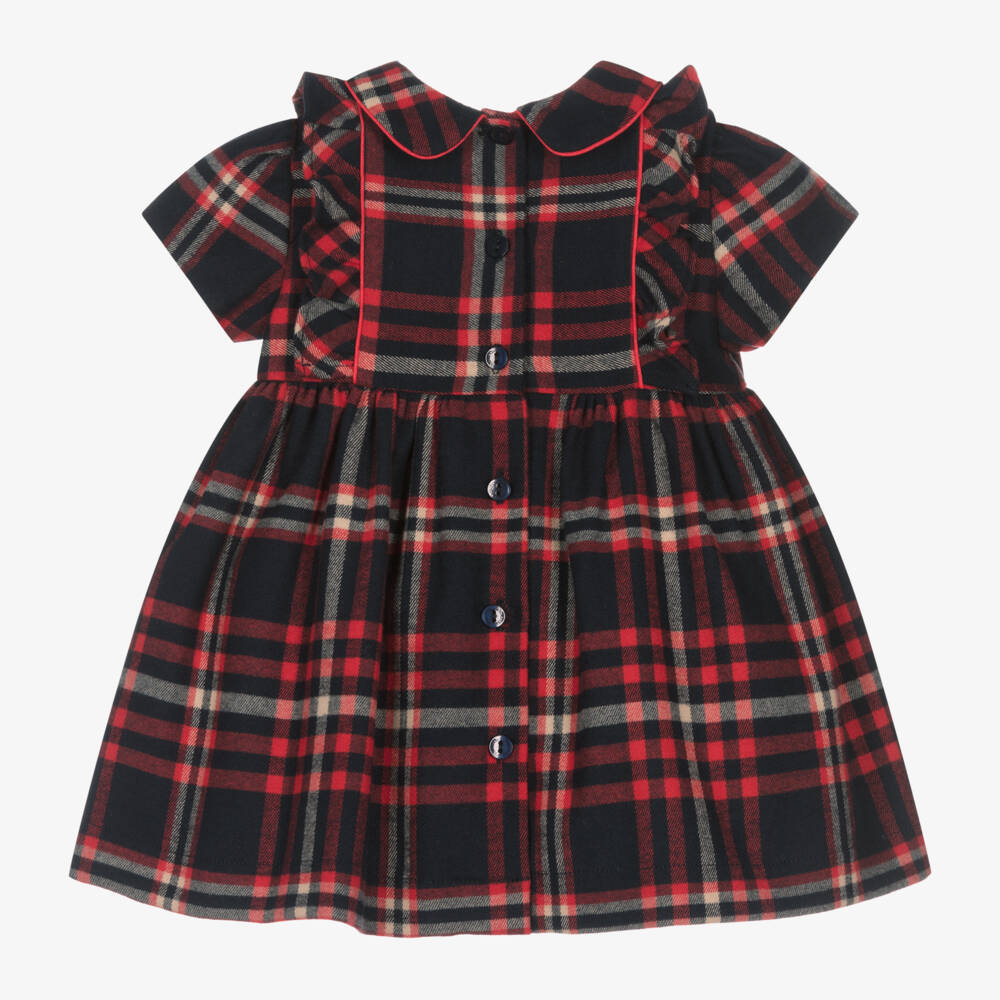 Patachou-Girls Navy and Red Plaid Dress | Childrensalon Outlet