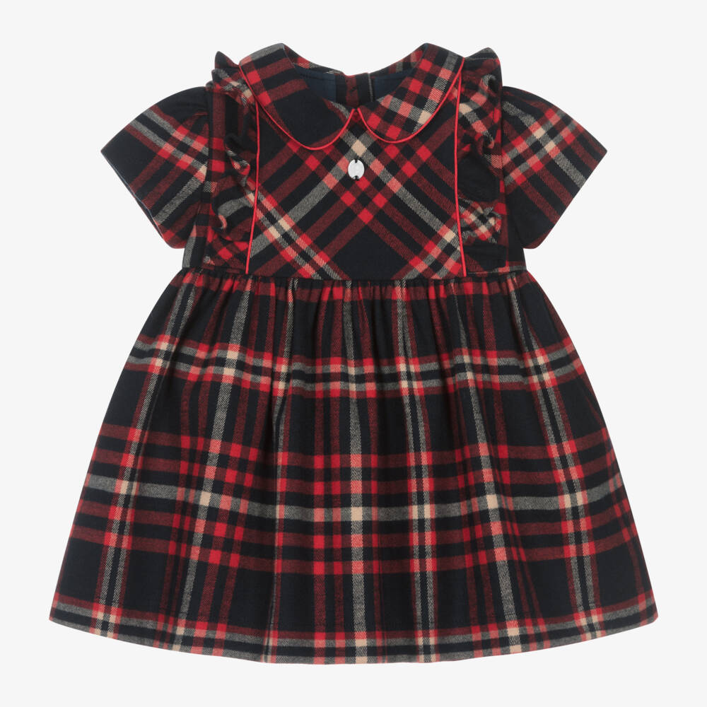 Patachou-Girls Navy and Red Plaid Dress | Childrensalon Outlet