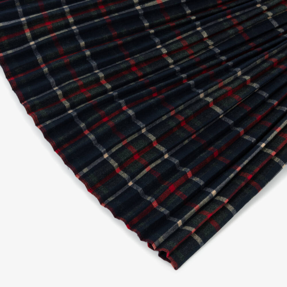 Patachou-فستان بناتي كحلي وأحمر بنقشة الترتان | Childrensalon Outlet