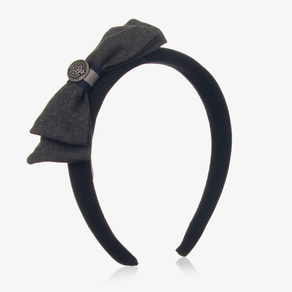 Patachou-Girls Navy Blue Bow Hairband | Childrensalon Outlet