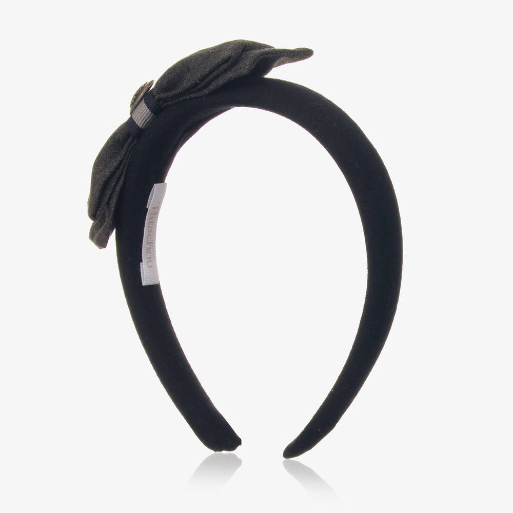 Patachou-Girls Navy Blue Bow Hairband | Childrensalon Outlet