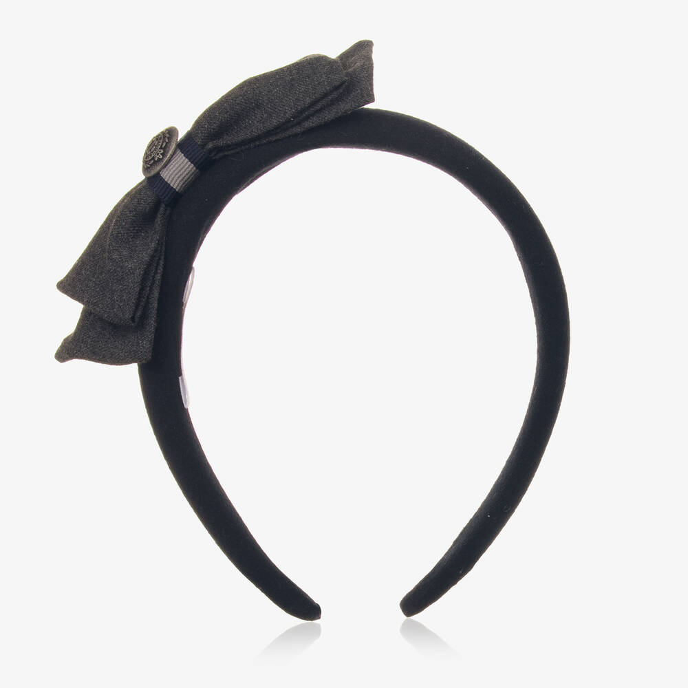Patachou-Girls Navy Blue Bow Hairband | Childrensalon Outlet