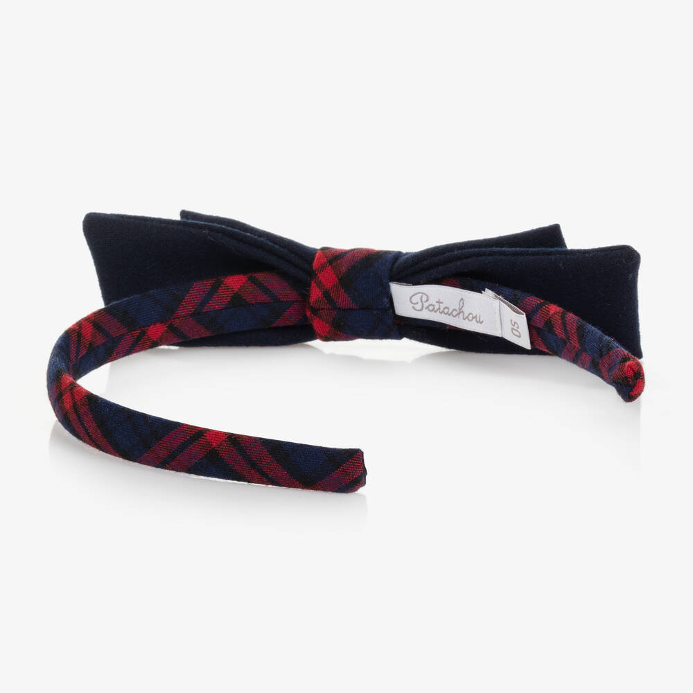 باتاشو-طوق للشعر تارتان لون كحلي للبنات | Childrensalon Outlet