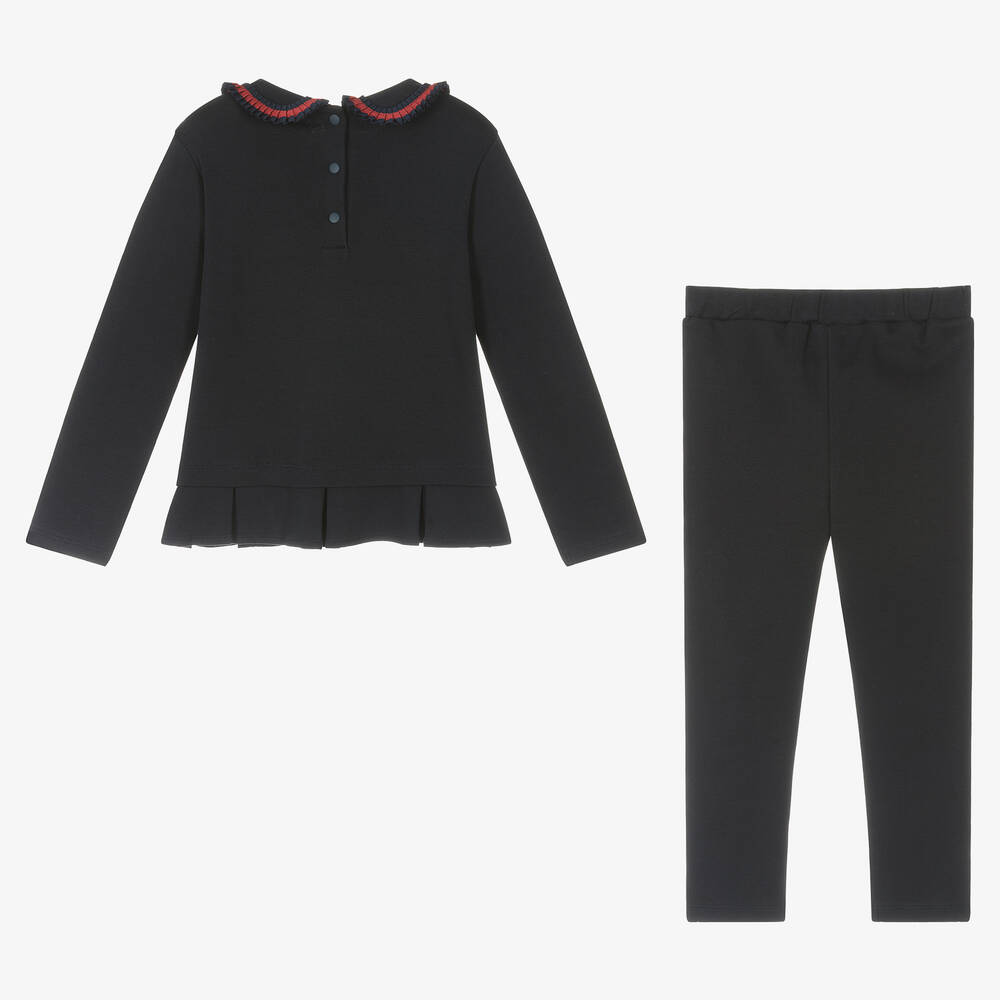 Patachou-طقم بنطلون قطن لون كحلي للبنات | Childrensalon Outlet