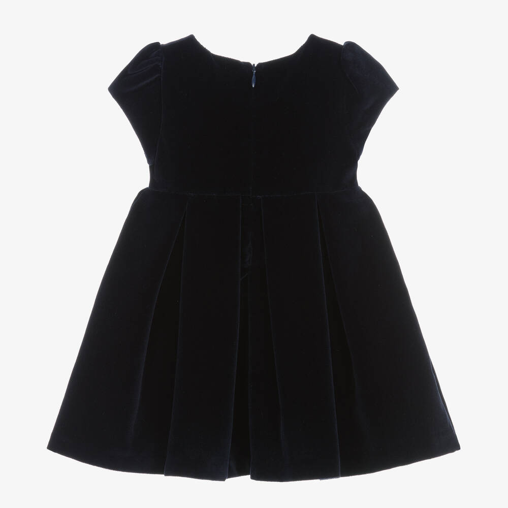 Patachou-فستان قطن مخمل لون كحلي | Childrensalon Outlet