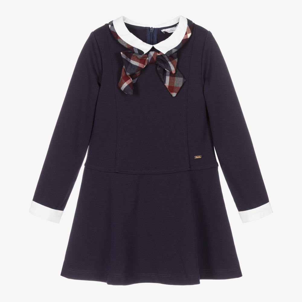 Patachou - Girls Navy Blue Jersey Dress | Childrensalon