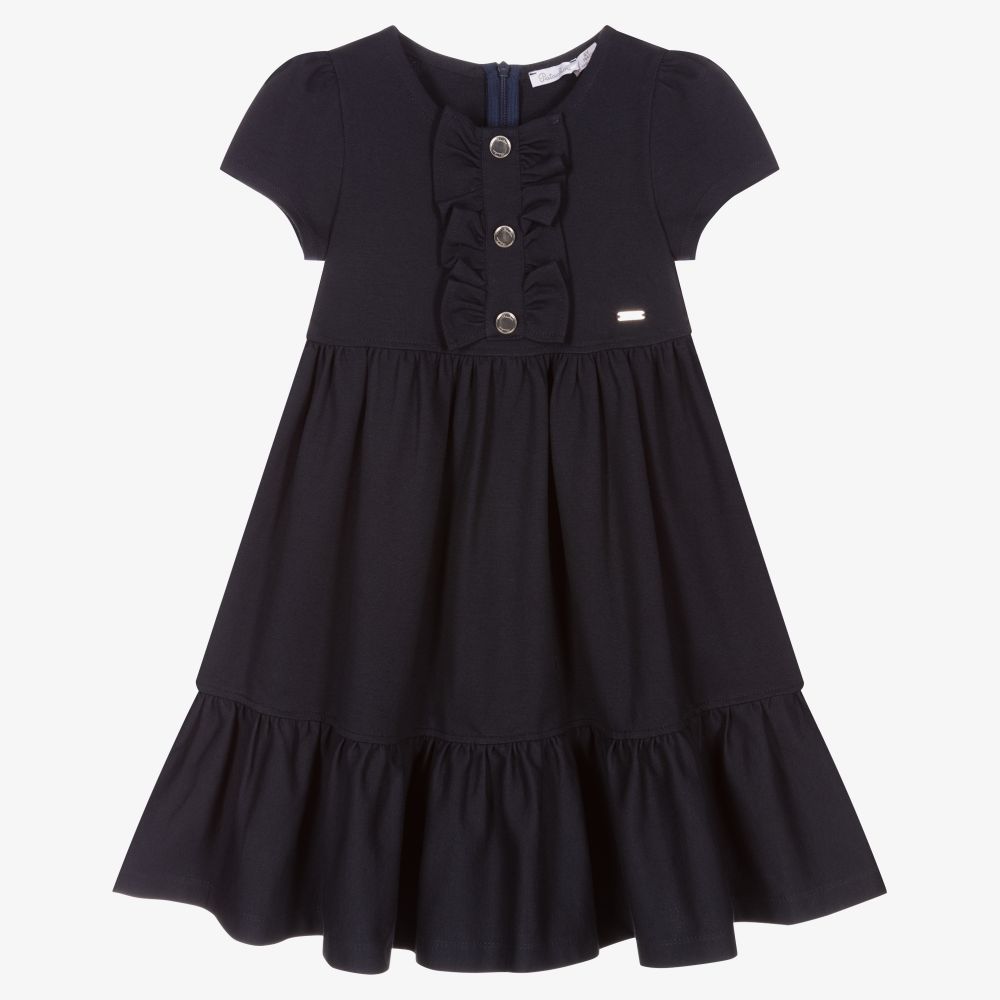 Patachou - Robe bleu marine en jersey Fille  | Childrensalon