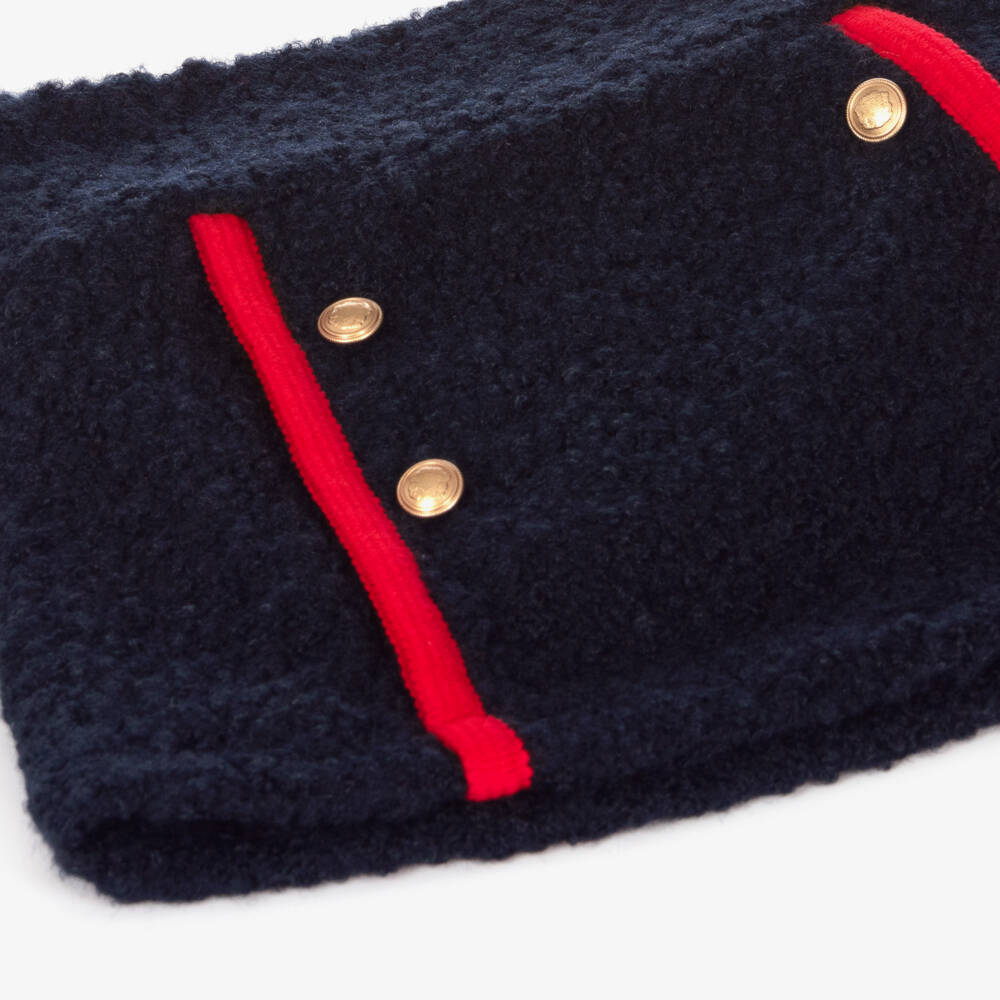 Patachou-Girls Navy Bouclé Skirt with Buttons | Childrensalon Outlet