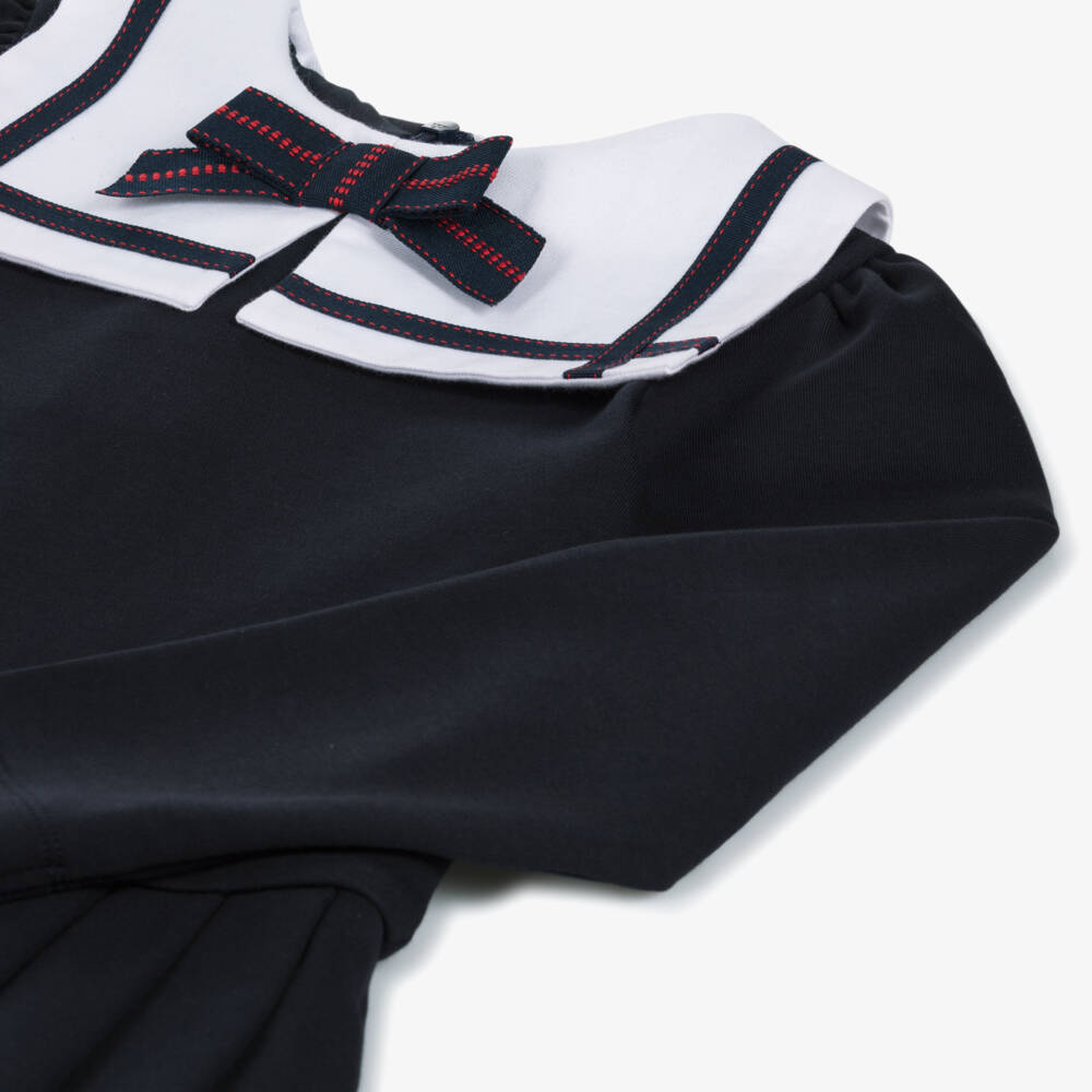 Patachou-Girls Navy Cotton Jersey Frock | Childrensalon Outlet