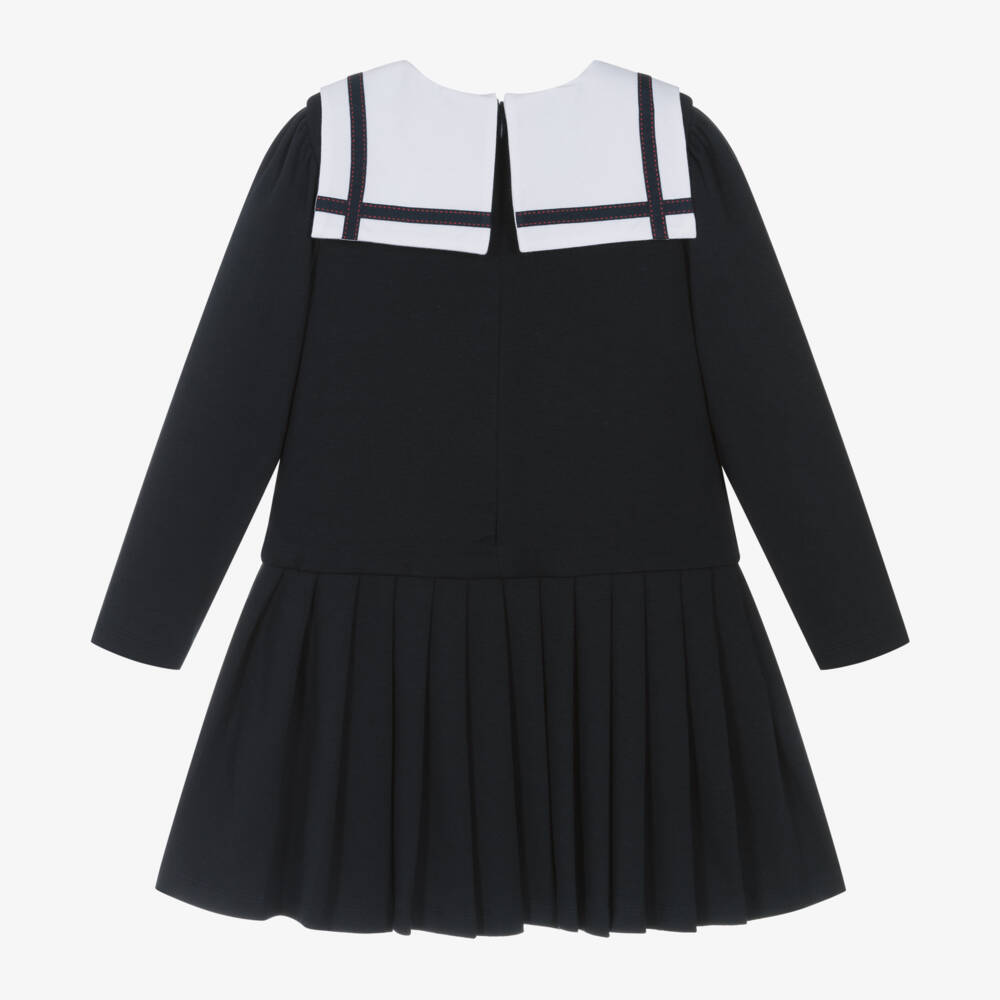 Patachou-Girls Navy Cotton Jersey Frock | Childrensalon Outlet