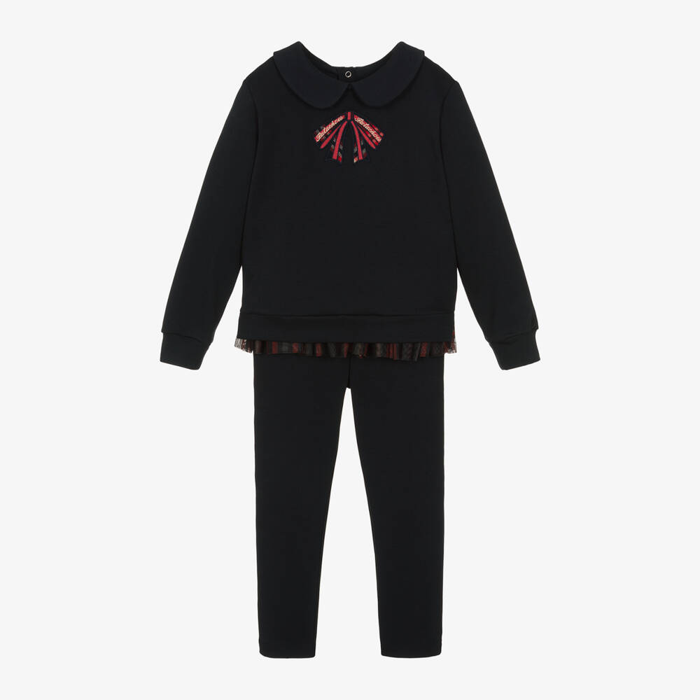 Patachou-Girls Navy Cotton Trousers Outfit | Childrensalon Outlet