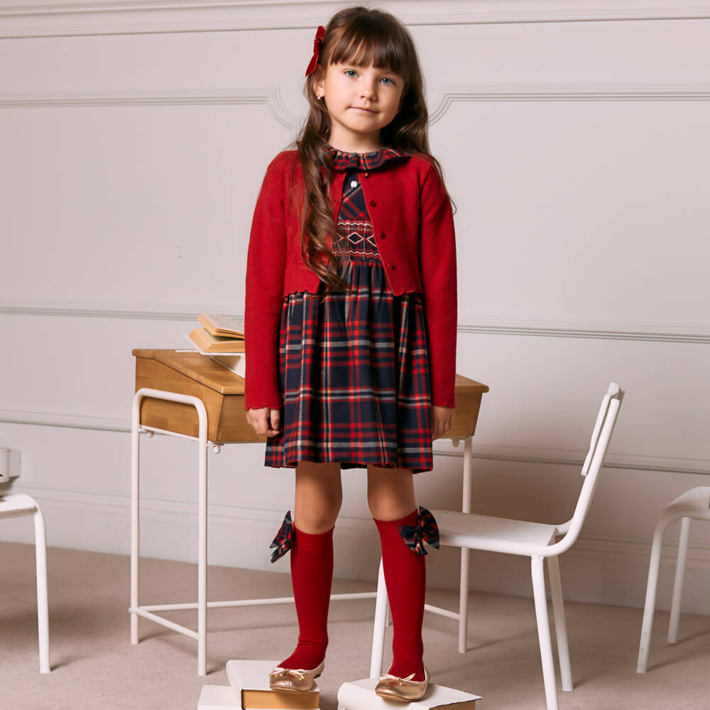 Patachou-Платье в клетку синий для девочек | Childrensalon Outlet