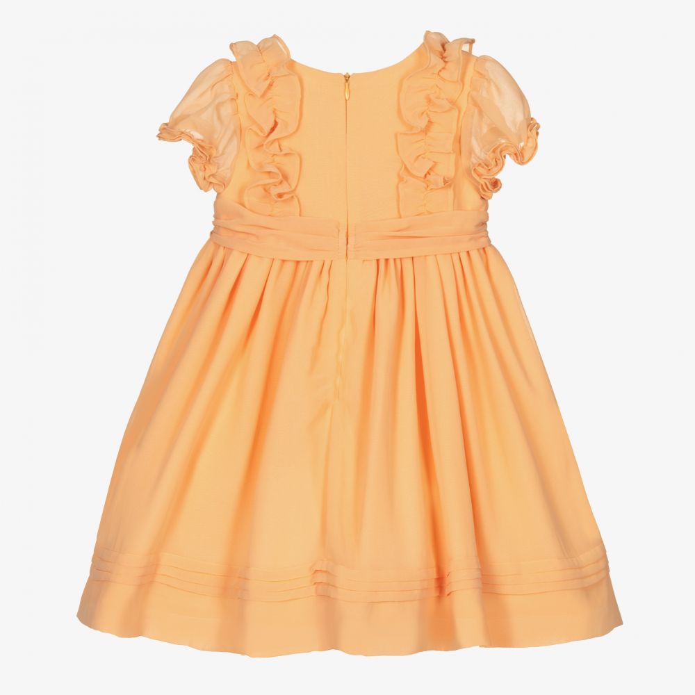 Patachou-Girls Orange Chiffon Dress | Childrensalon Outlet