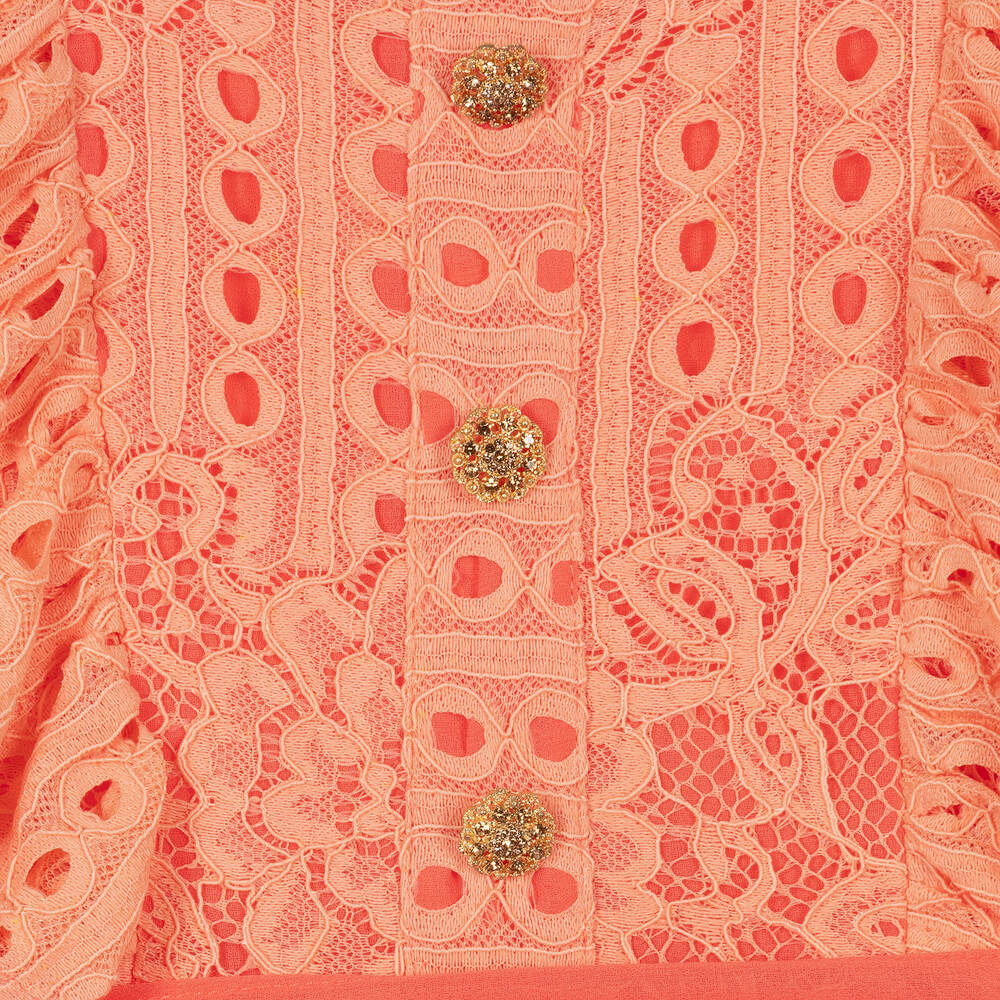 Patachou-Оранжевое кружевное платье для девочек | Childrensalon Outlet