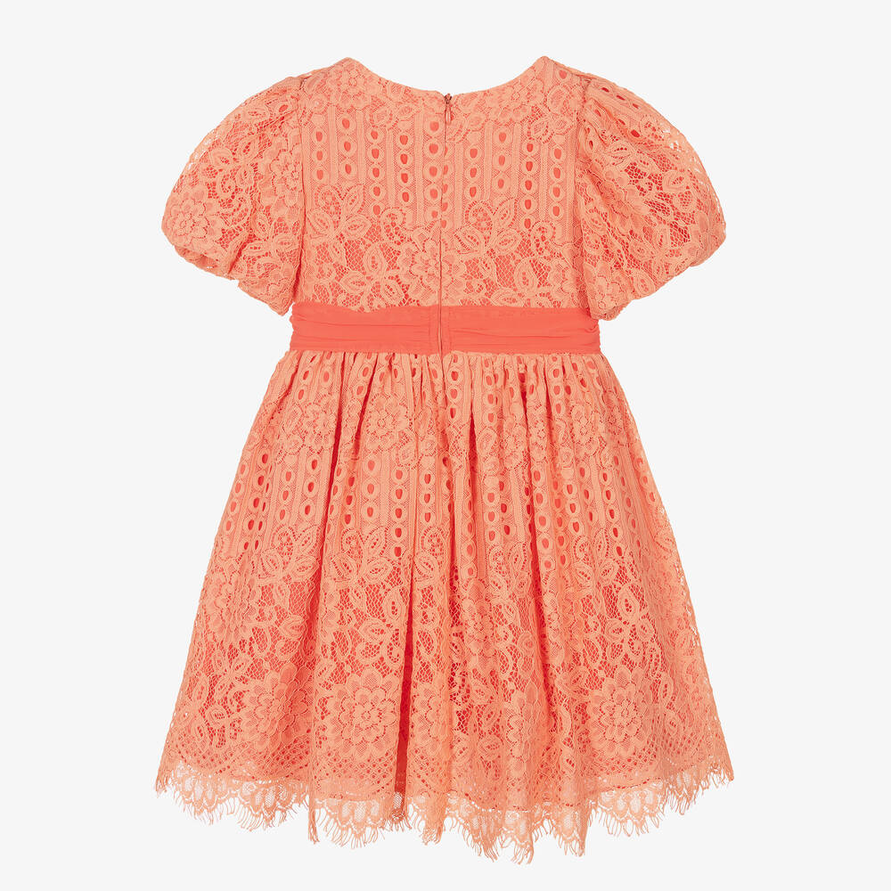 Patachou-Оранжевое кружевное платье для девочек | Childrensalon Outlet