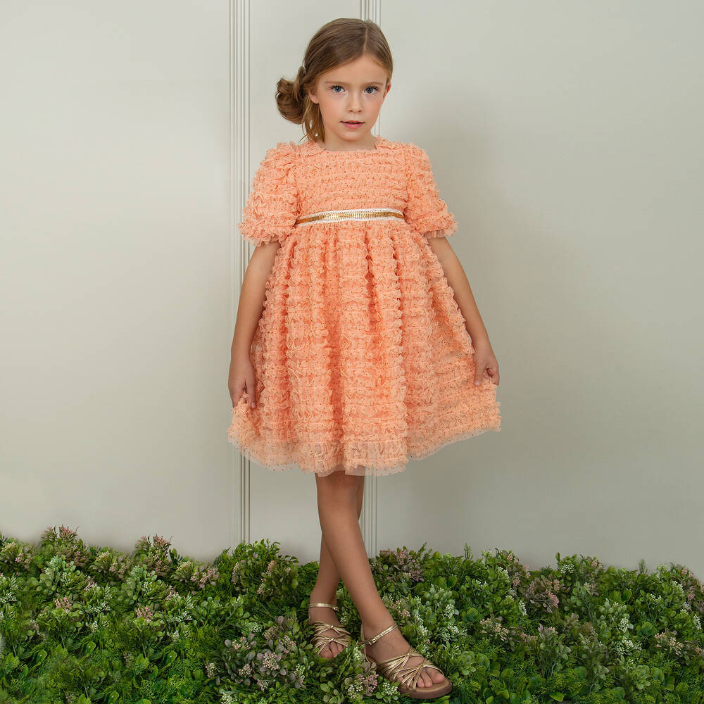 Patachou-Оранжевое платье из тюля для девочек | Childrensalon Outlet