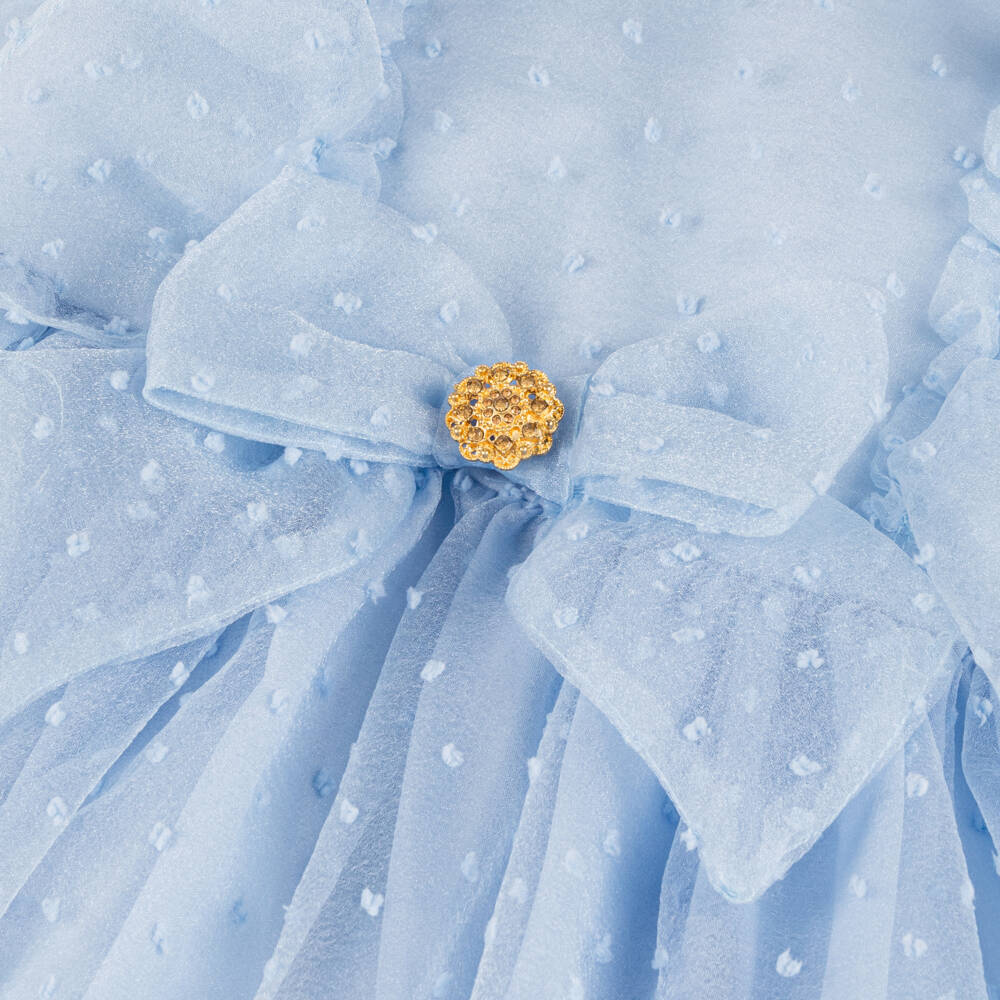 Patachou-Girls Organza Dot Blue Delight | Childrensalon Outlet