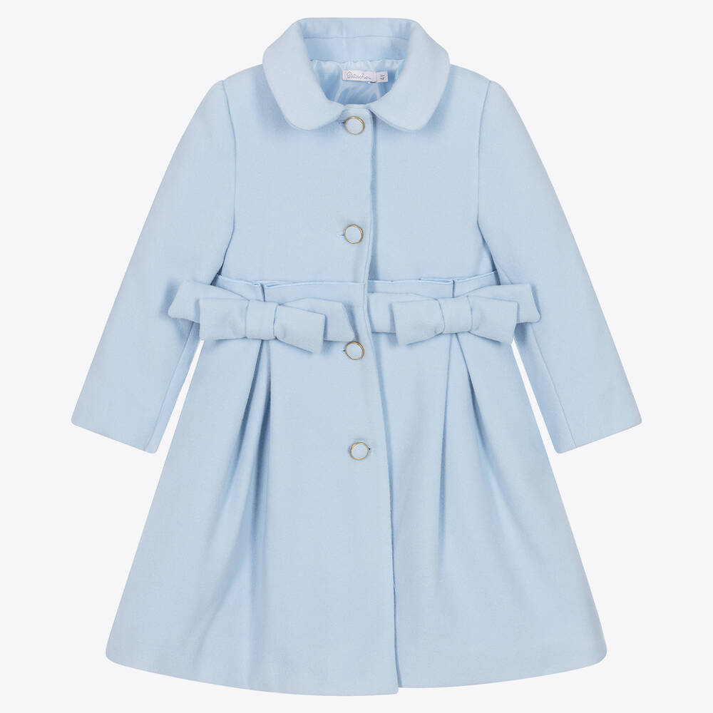 Patachou Girls Pale Blue Felted Coat Childrensalon Outlet