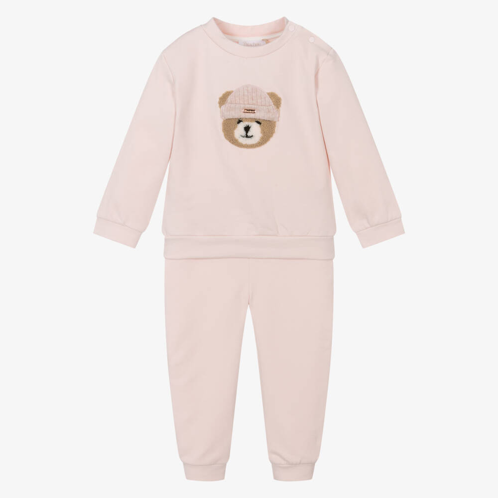 Patachou-Girls Pale Pink Bear Tracksuit | Childrensalon Outlet