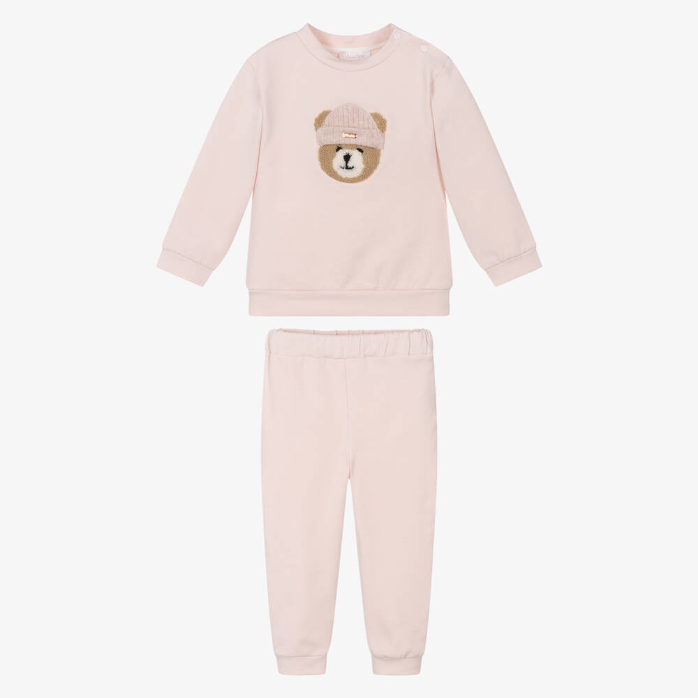 Patachou-Girls Pale Pink Bear Tracksuit | Childrensalon Outlet