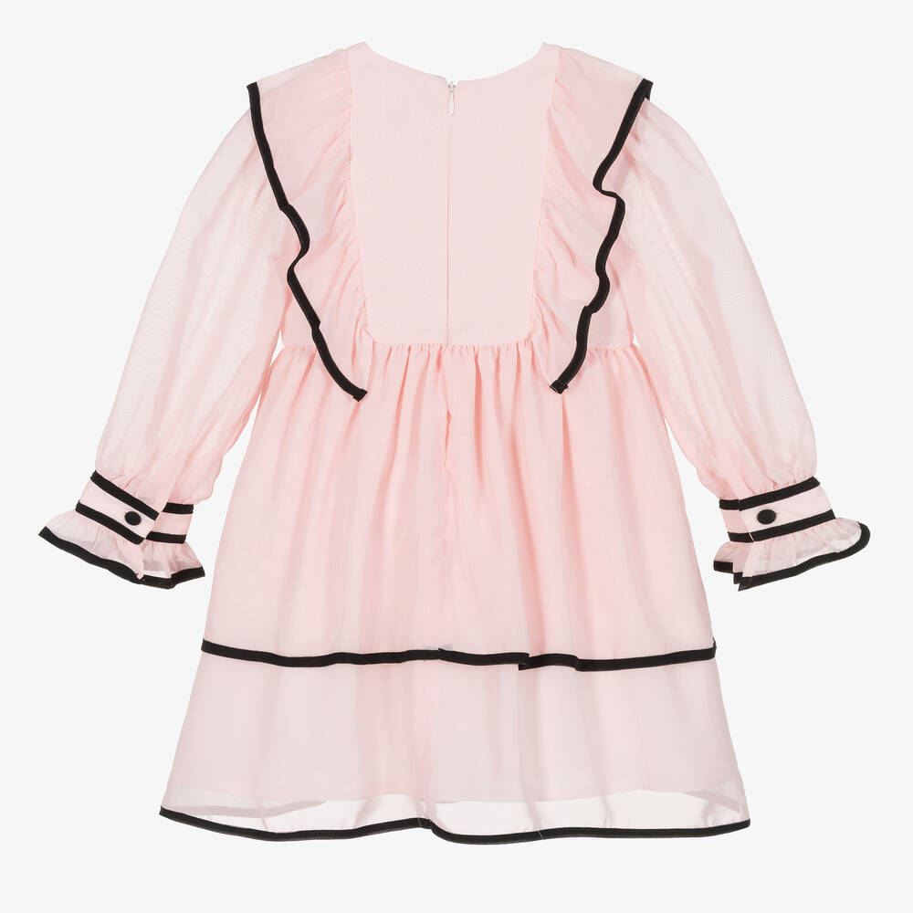 Patachou-Розово-черное платье из шифона | Childrensalon Outlet