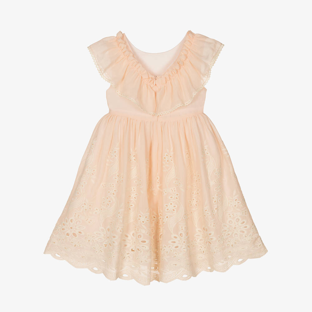 Patachou-فستان قطن برودوري فوال لون زهري | Childrensalon Outlet