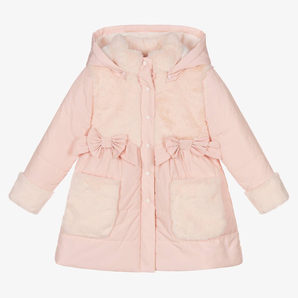 Patachou - Manteau capuche rose pâle Fille | Childrensalon