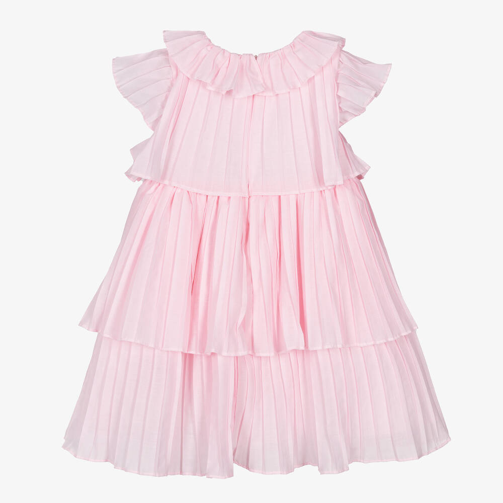 Patachou-Розовое плиссированное платье из хлопка для девочек | Childrensalon Outlet