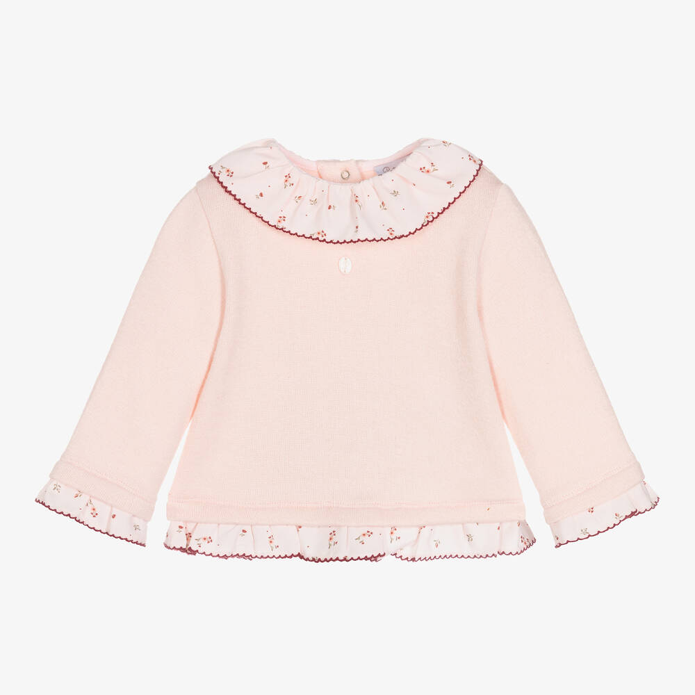 Patachou - Розовый свитер с оборками для девочек | Childrensalon