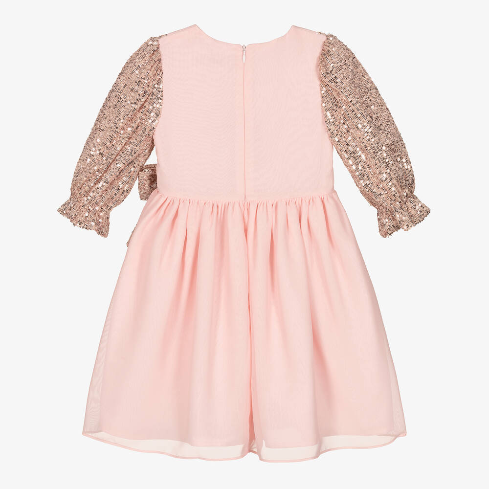 Patachou-Розовое платье с пайетками и бантом | Childrensalon Outlet