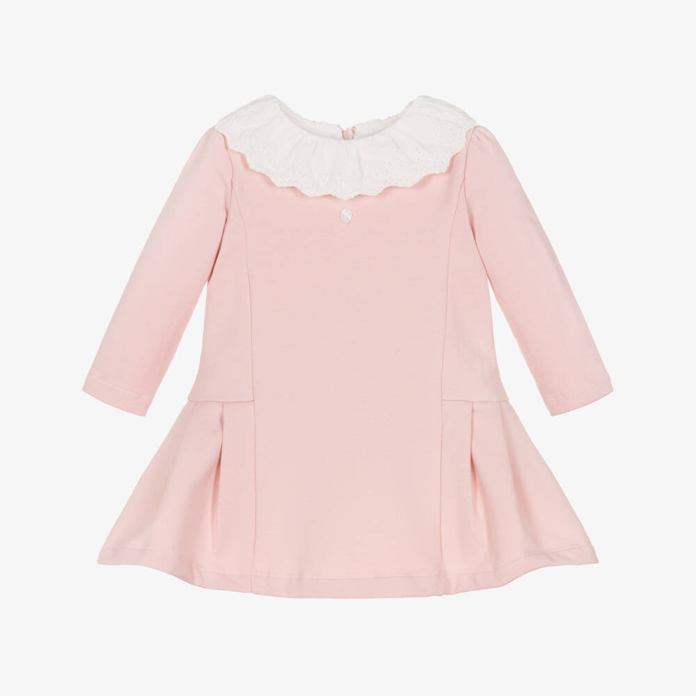 Patachou-Girls Pastel Dress with Embroidered Collar | Childrensalon Outlet