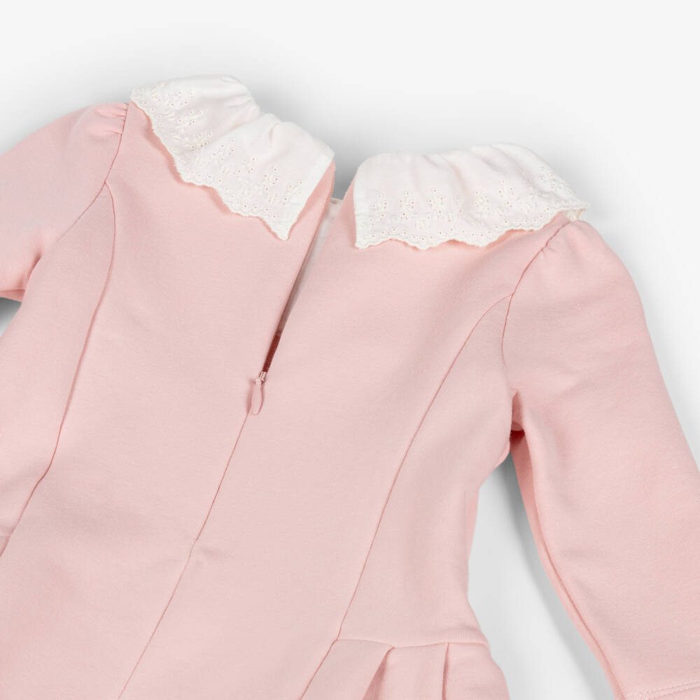 Patachou-Girls Pastel Dress with Embroidered Collar | Childrensalon Outlet