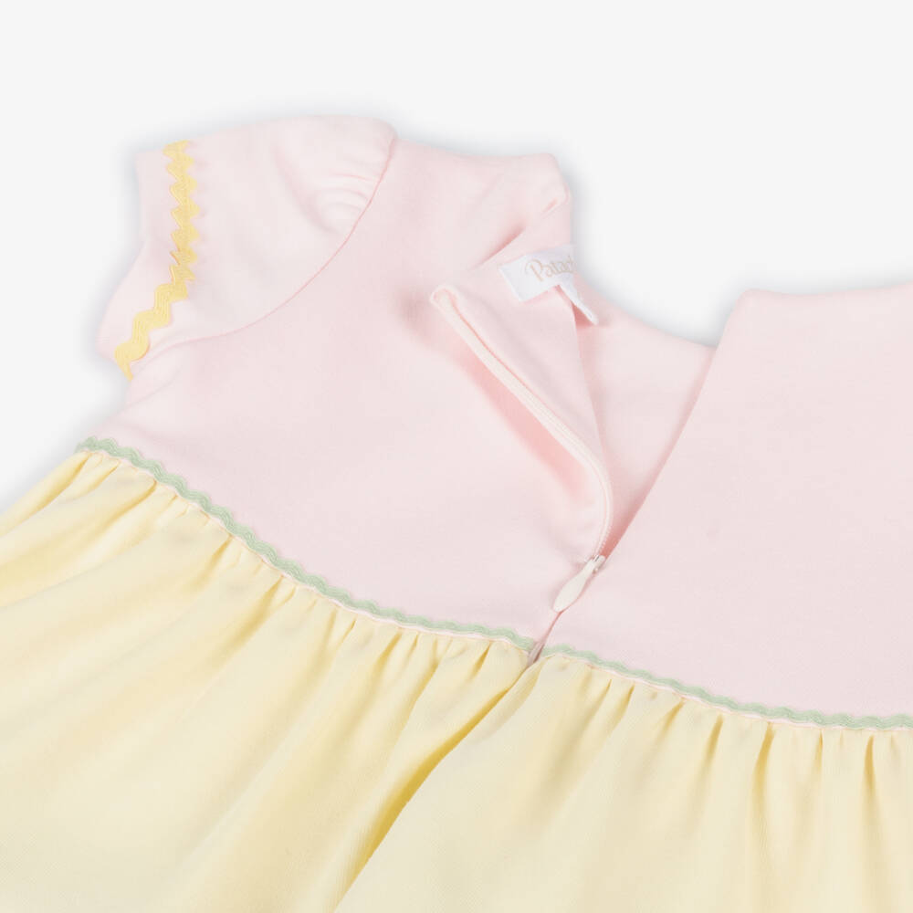 Patachou-Girls Pastel-Hued Cotton Tiered Dress | Childrensalon Outlet